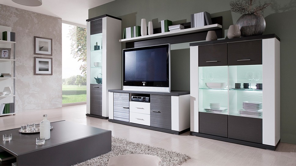 Гостиная Идан МДФ Венге 1998В / Белый Фасадный 0101