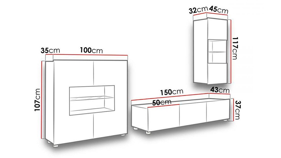 Модульная гостиная Порту 7 МДФ