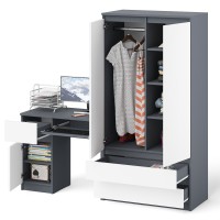 Мори Стол компьютерный МС-1 левый + Шкаф МШ900.1, цвет графит/белый, ШхГхВ 180,4х50,4х179,6 см., выдвижной ящик слева, НЕ универсальная сборка