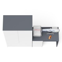 Мори Стол компьютерный МС-1 левый + Шкаф МШ900.1, цвет графит/белый, ШхГхВ 180,4х50,4х179,6 см., выдвижной ящик слева, НЕ универсальная сборка