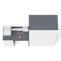 Мори Стол компьютерный МС-1 левый + Шкаф МШ900.1, цвет графит/белый, ШхГхВ 180,4х50,4х179,6 см., выдвижной ящик слева, НЕ универсальная сборка