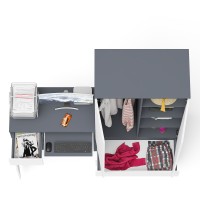 Мори Стол компьютерный МС-1 левый + Шкаф МШ900.1, цвет графит/белый, ШхГхВ 180,4х50,4х179,6 см., выдвижной ящик слева, НЕ универсальная сборка