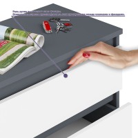 Мори Стол компьютерный МС-1 левый + Шкаф МШ900.1, цвет графит/белый, ШхГхВ 180,4х50,4х179,6 см., выдвижной ящик слева, НЕ универсальная сборка