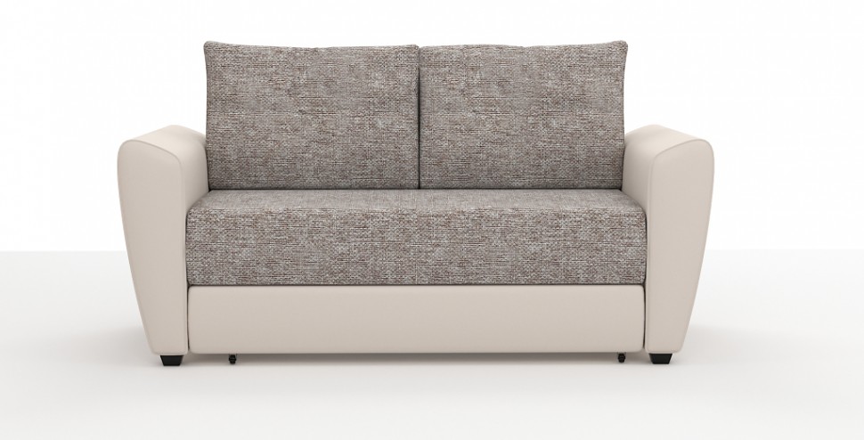 Диван Амстердам Мини Люкс рогожка серый + экокожа бежевый