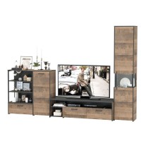 Трувор Гостиная 022, цвет дуб гранж песочный/интра, ШхГхВ 303,6х45,4х210 см., универсальная сборка