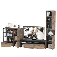 Трувор Гостиная 022, цвет дуб гранж песочный/интра, ШхГхВ 303,6х45,4х210 см., универсальная сборка