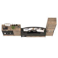 Трувор Гостиная 022, цвет дуб гранж песочный/интра, ШхГхВ 303,6х45,4х210 см., универсальная сборка