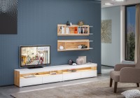 СНЯТО Альба Комплектация № 2, цвет дуб крафт золотой/белый премиум, ШхГхВ 260х36,1х158 см., универсальная сборка