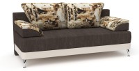 Диван прямой Алиа еврокнижка коричневый велюр+бежевая экокожа