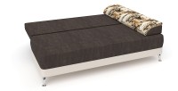 Диван прямой Алиа еврокнижка коричневый велюр+бежевая экокожа