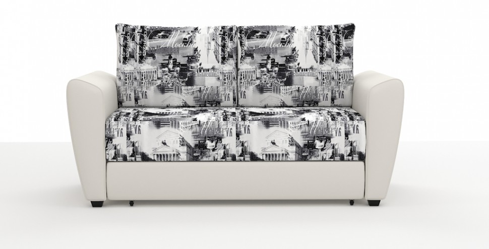 Диван Амстердам Мини Люкс город + экокожа бежевый