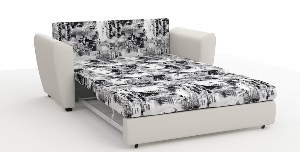 Диван Амстердам Мини Люкс город + экокожа бежевый