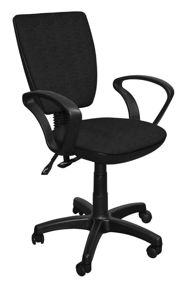 СНЯТО Кресло Ультра люкс ткань В14, цвет чёрный, подлокотники Чарли