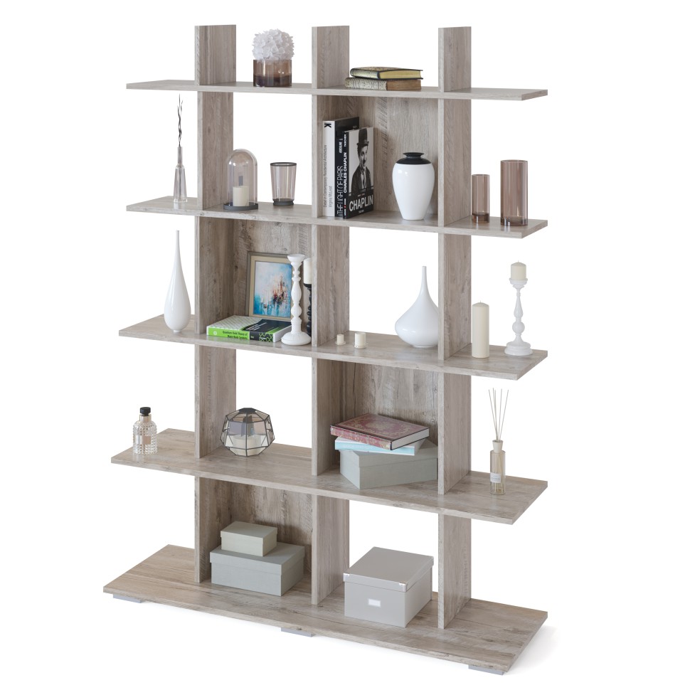 СНЯТО Стеллаж Сокол СТ-5 Бенедикт, цвет дуб юкон, ШхГхВ 120х36х163 см.