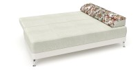 Диван прямой Алиа еврокнижка белый велюр+белая экокожа