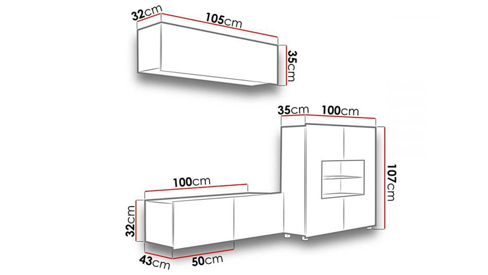 Модульная гостиная Порту 9 МДФ