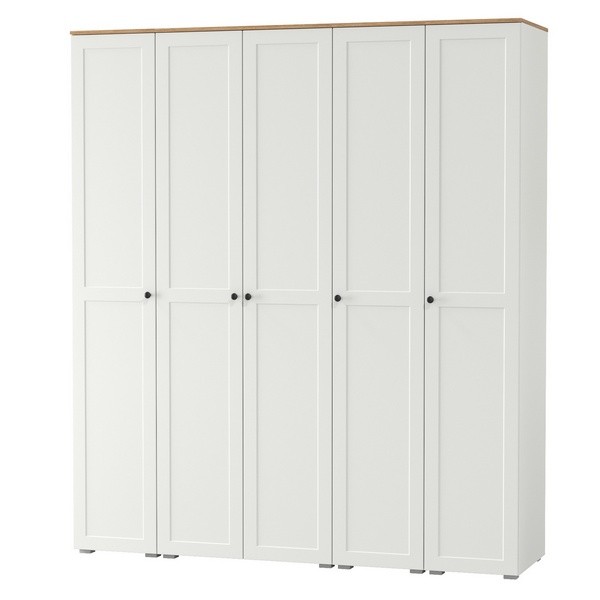 Остин Набор шкафов 03, цвет белый шагрень/дуб крафт золотой, ШхГхВ 200х54,3х229,6 см., универсальная сборка