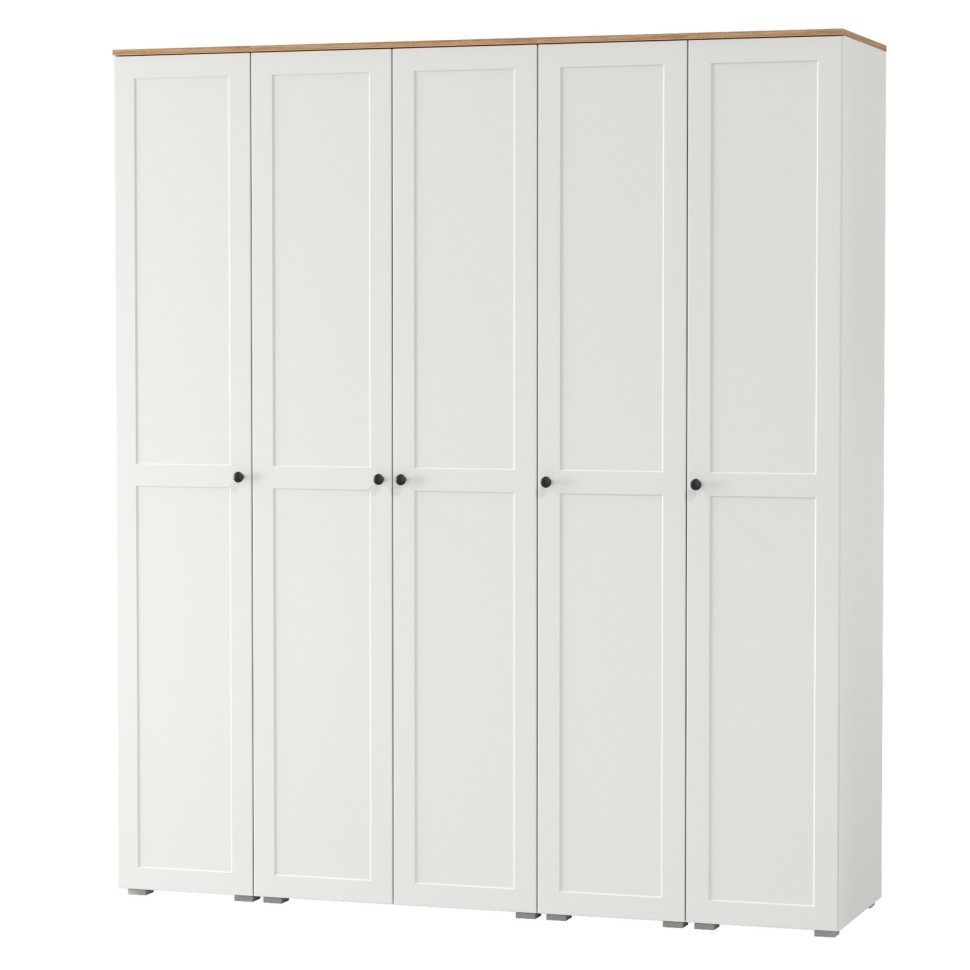 Остин Набор шкафов 03, цвет белый шагрень/дуб крафт золотой, ШхГхВ 200х54,3х229,6 см., универсальная сборка