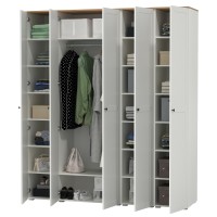 Остин Набор шкафов 03, цвет белый шагрень/дуб крафт золотой, ШхГхВ 200х54,3х229,6 см., универсальная сборка