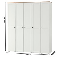 Остин Набор шкафов 03, цвет белый шагрень/дуб крафт золотой, ШхГхВ 200х54,3х229,6 см., универсальная сборка