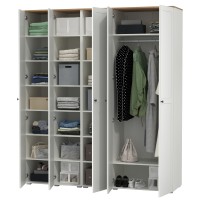 Остин Набор шкафов 03, цвет белый шагрень/дуб крафт золотой, ШхГхВ 200х54,3х229,6 см., универсальная сборка