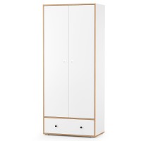 Вуди Компоновка № 35, цвет белый премиум/дуб крафт золотой/саванна латте, сп. м. 900х2000 мм., б/м, основание есть, матрас высотой до 200 мм.