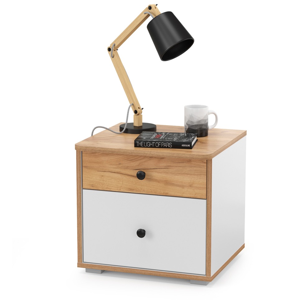 Вуди Компоновка № 35, цвет белый премиум/дуб крафт золотой/саванна латте, сп. м. 900х2000 мм., б/м, основание есть, матрас высотой до 200 мм.