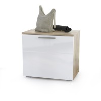 КР100 Лайн Прихожая № 18, цвет дуб крафт серый/фасады МДФ белый глянец, ШхГхВ 144,8х35,1х210 см., НЕ универсальная сборка