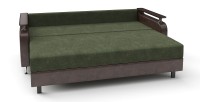 Диван прямой Марракеш еврокнижка зеленый велюр+коричневая экокожа