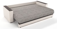 Диван прямой Атланта Next еврокнижка серая рогожка+бежевая экокожа