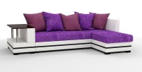 Угловой диван Атланта Люкс велюр фиолетовый/белая экокожа