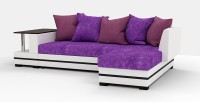 Угловой диван Атланта Люкс велюр фиолетовый/белая экокожа