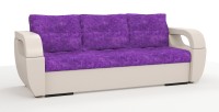 Диван еврокнижка Мартин экокожа бежевый + велюр фиолетовый