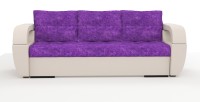 Диван еврокнижка Мартин экокожа бежевый + велюр фиолетовый