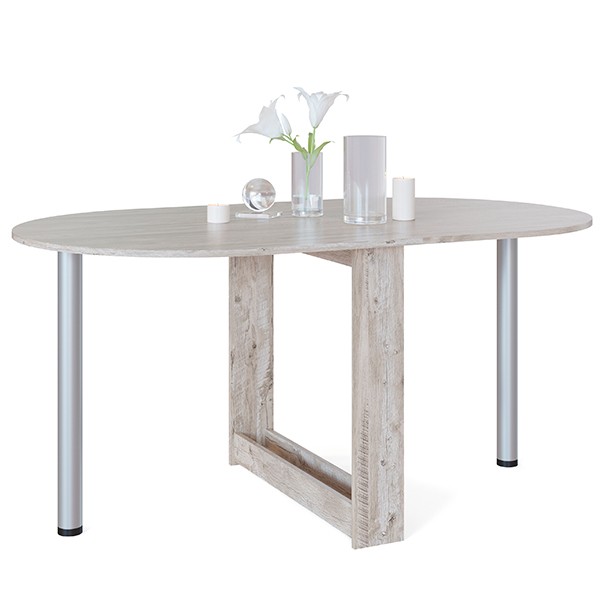 Стол раскладной Сокол СП-12, цвет дуб юкон, ШхГхВ 155х90х74 см., 86х90х74 см. сложенный, одна откидная столешница