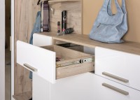 КР100 Лайн Прихожая № 19, цвет дуб крафт серый/фасады МДФ белый глянец, ШхГхВ 234,8х35,1х210 см., НЕ универсальная сборка