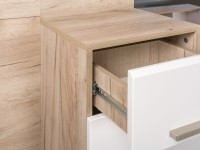 КР100 Лайн Прихожая № 19, цвет дуб крафт серый/фасады МДФ белый глянец, ШхГхВ 234,8х35,1х210 см., НЕ универсальная сборка