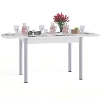 СНЯТО Стол обеденный Сокол СО-3м раскладной, цвет белый, ШхГхВ 120х80х77 см., разложенный 165х80х77 см., металлические опоры