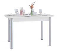 СНЯТО Стол обеденный Сокол СО-3м раскладной, цвет белый, ШхГхВ 120х80х77 см., разложенный 165х80х77 см., металлические опоры