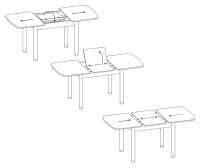 СНЯТО Стол обеденный Сокол СО-3м раскладной, цвет белый, ШхГхВ 120х80х77 см., разложенный 165х80х77 см., металлические опоры