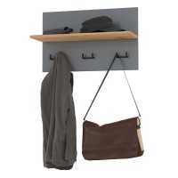 Октава 15.14.01 Вешалка, цвет серый графит/дуб крафт золотой, ШхГхВ 64,7х23,6х40 см.