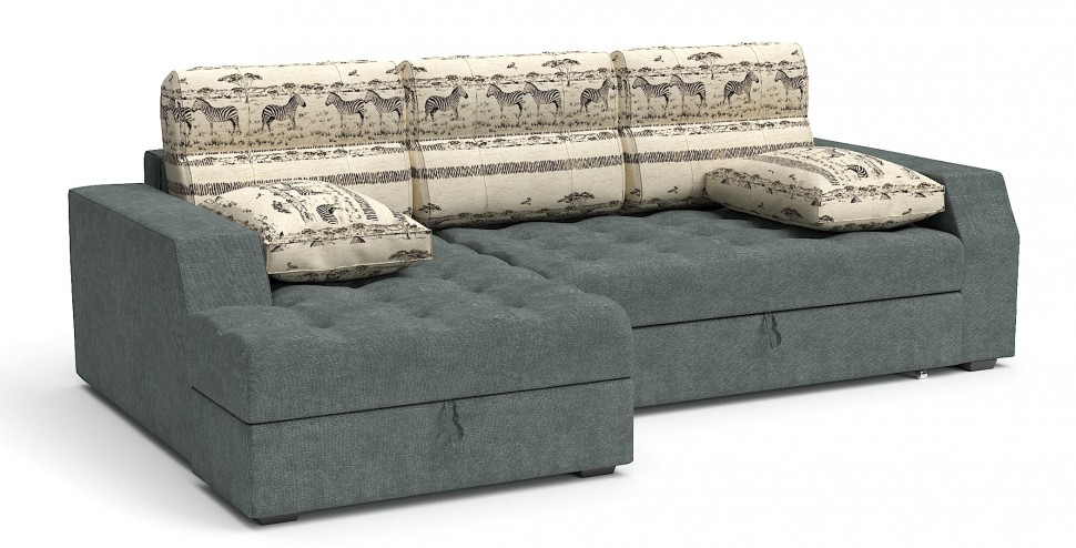 Диван угловой Эвелина дельфин серый велюр