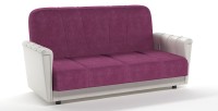 Диван прямой Шедевр 2 книжка розовый велюр+белая экокожа