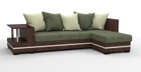 Угловой диван Атланта Люкс зеленый + хаки/коричневая экокожа