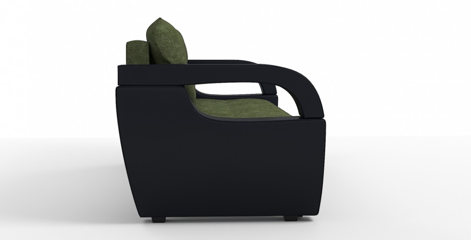 Диван еврокнижка Мартин экокожа черный + велюр зеленый