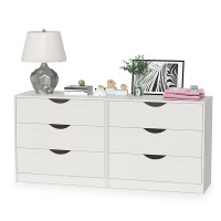 СНЯТО Уна 13.304.01 Комод + 13.304.01 Комод, цвет белый(структура Поры дерева), ШхГхВ 167,8х43,4х77,9 см.