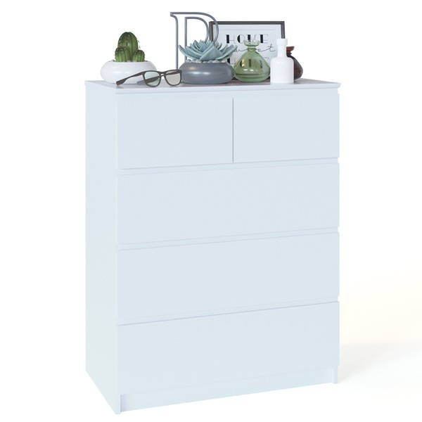 Комод Т-5Р, цвет белый, ШхГхВ 80х44,6х104,4 см., Комод с 5-ю ящиками