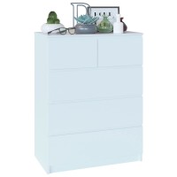Комод Т-5Р, цвет белый, ШхГхВ 80х44,6х104,4 см., Комод с 5-ю ящиками