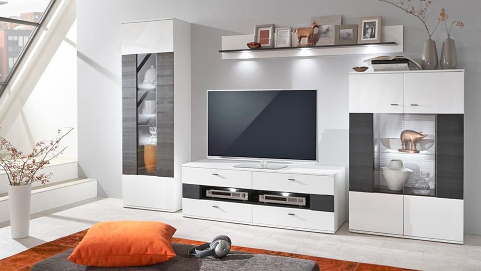 Гостиная Карла МДФ Белый DM635-6 / Белый Фасадный 0101