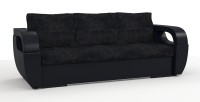 Диван еврокнижка Мартин экокожа черный + велюр черный